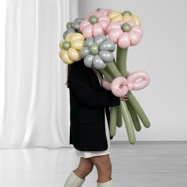 Фото Букет из шаров "Ромашки" разноцветный микс